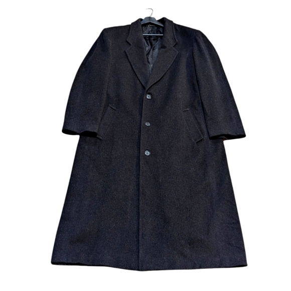 Mario Valente Merino Lambswool Coat 40 Charcoal Black Made In Italy Quiet Luxury - Picture 1 of 13